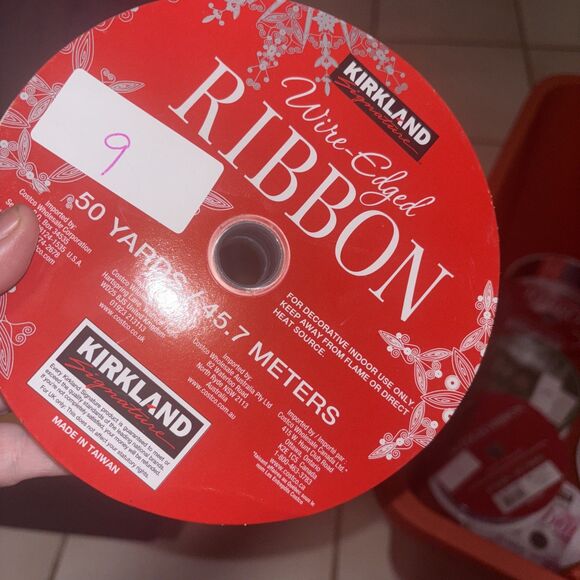 Kirkland Signature Wire edged Blue Christmas Holiday Ribbon 50 Yards - Picture 3 of 4